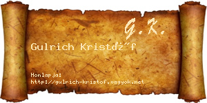 Gulrich Kristóf névjegykártya