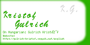 kristof gulrich business card